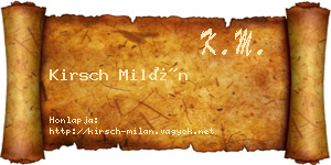 Kirsch Milán névjegykártya